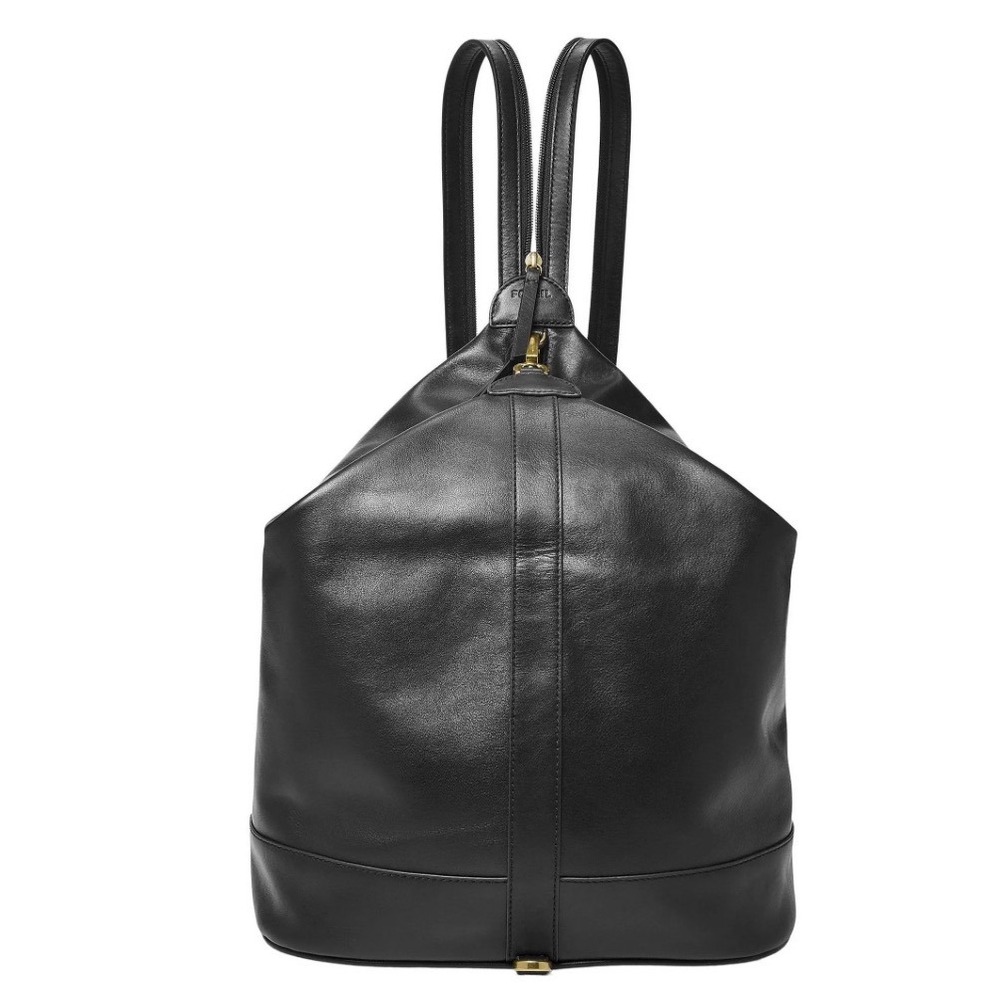 Fossil Black Leather Backpack
